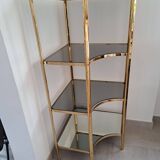 Brass and glass corner shelf