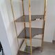 Brass and glass corner shelf