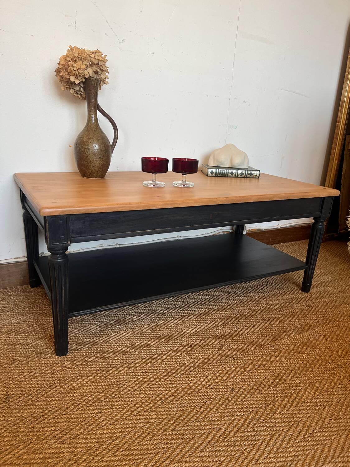 Vintage solid wood coffee table