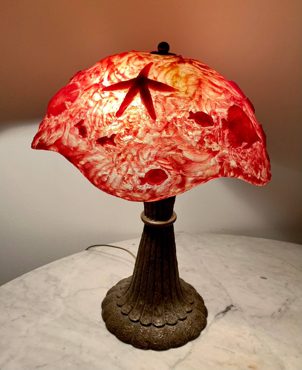 Lampe  «  coquillage et crustacés «