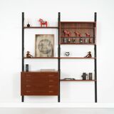 Teak wall unit PS System, Danish design, 1960s, manufactured by Randers Møb