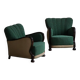 Paire de fauteuils lounge Art déco, fabriqués par un ébéniste danois, années 1940