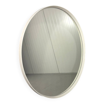 XXL white round wooden wall mirror 1960-1970’s
