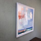 Contemporary "Summer Clouds" Abstract Seascape by British Artist Ian Mood, Framed Oil Painting