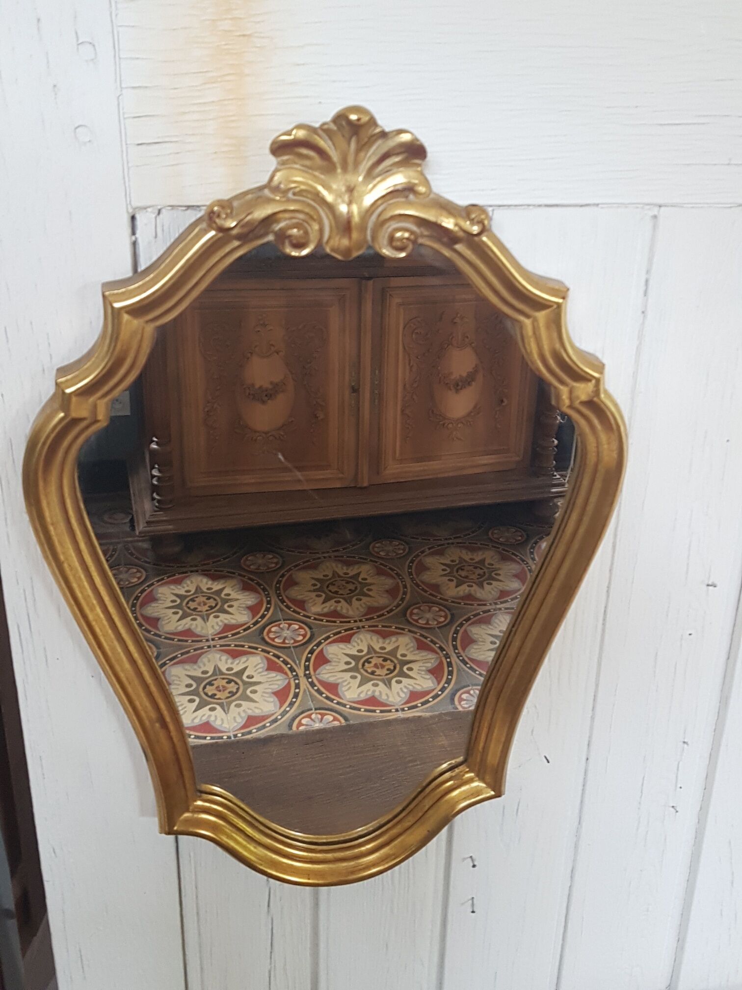 Louis XI Baroque Style Golden Mirror 34x52cm