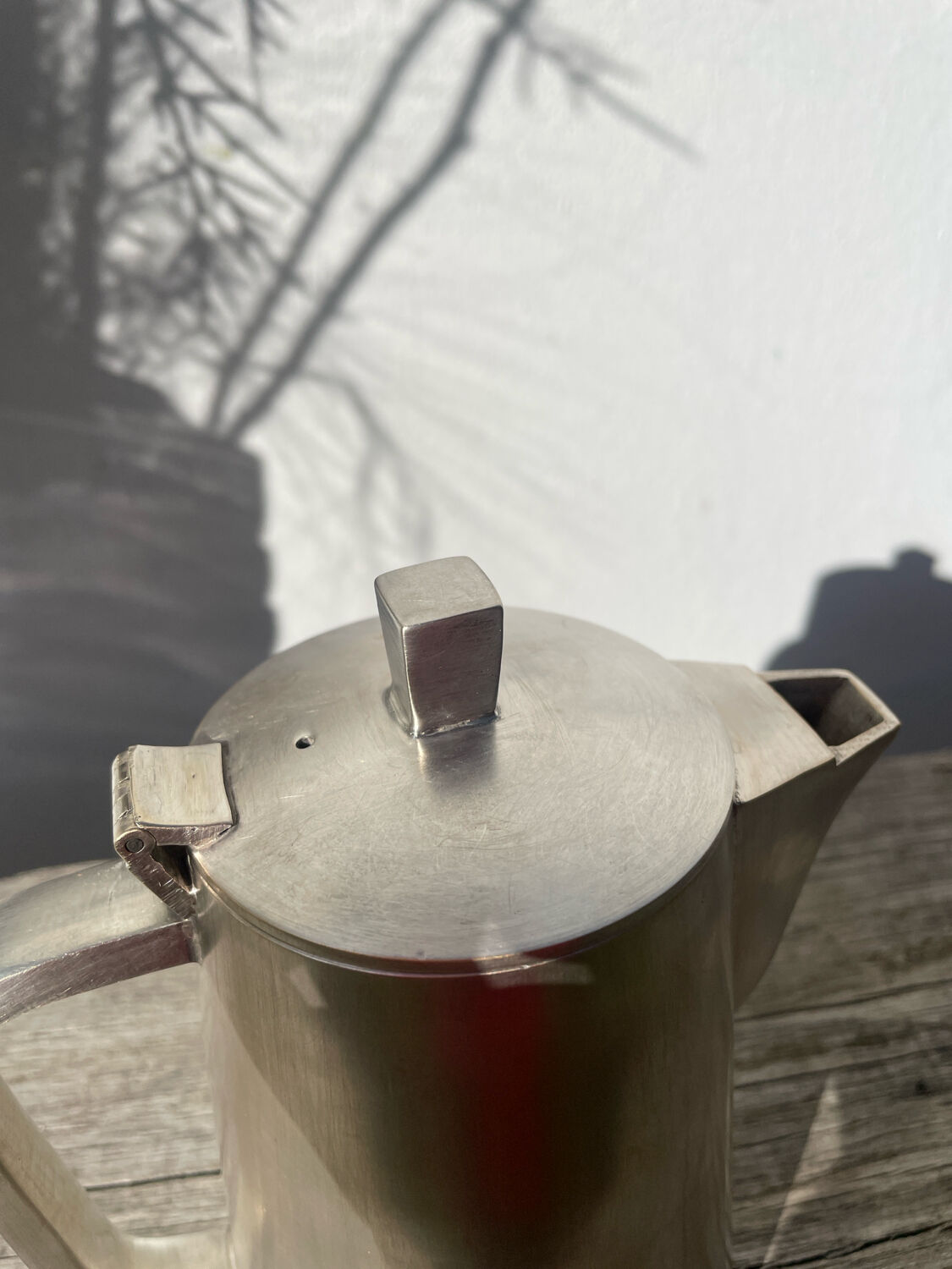Art Deco silver-plated metal teapot
