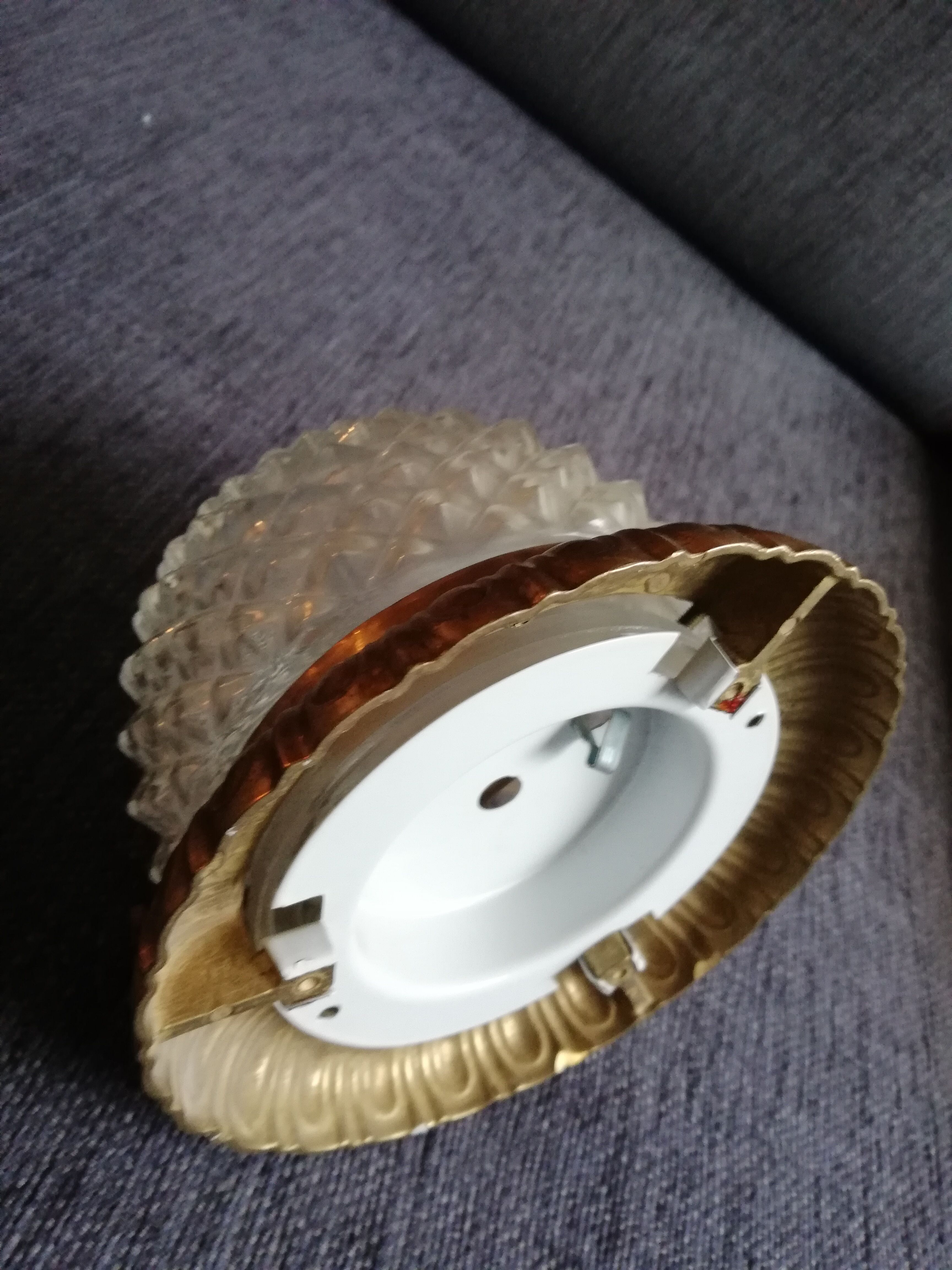 Ceiling lamp pineapple bronze and glass