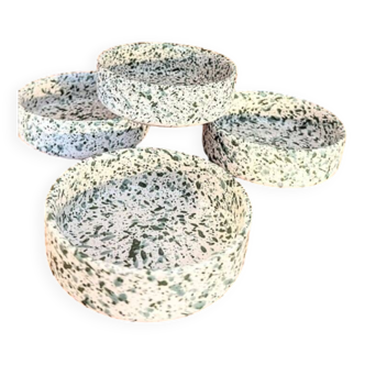 set of 4 green terrazzo effect ramekins