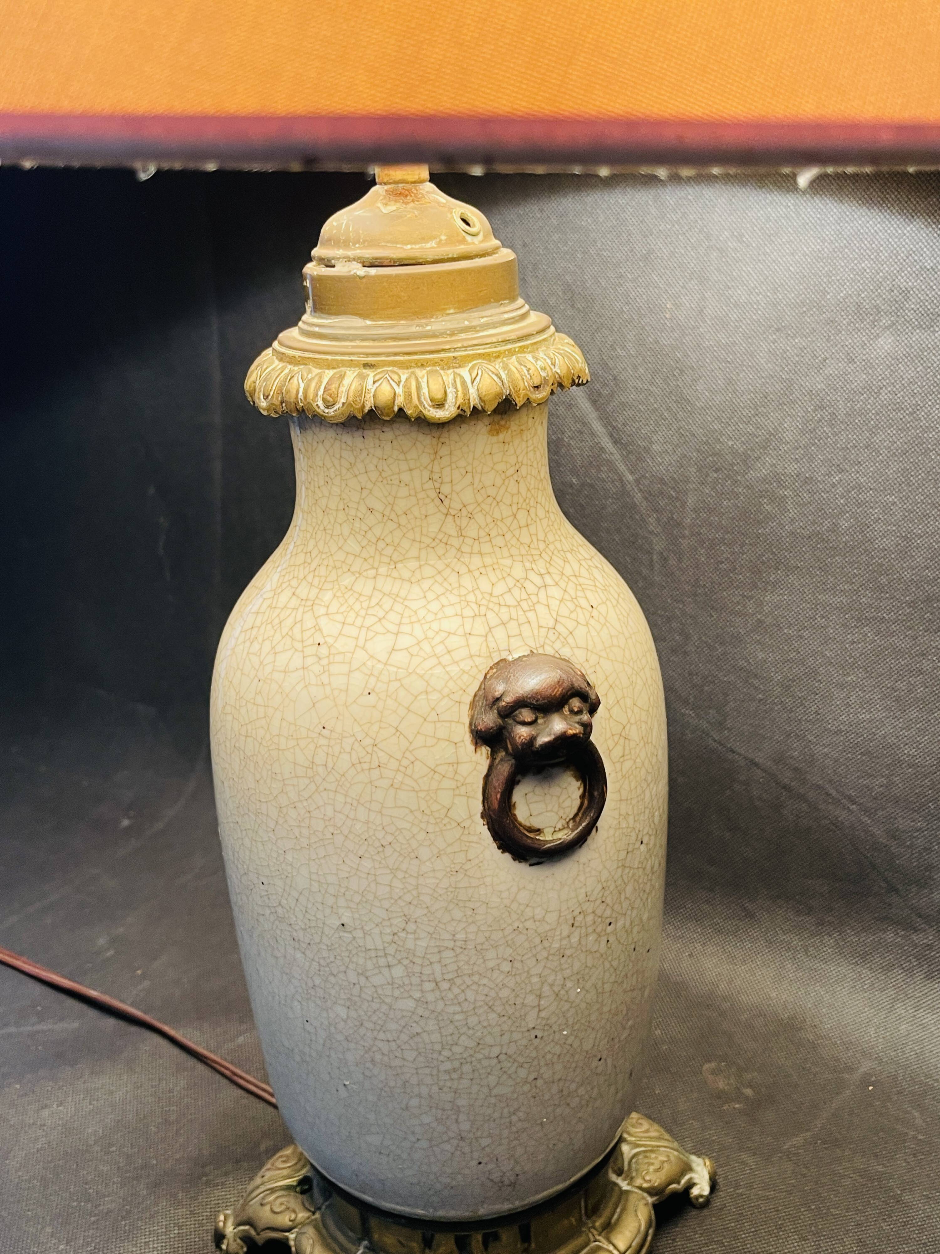 Chinese cracked porcelain lamp base