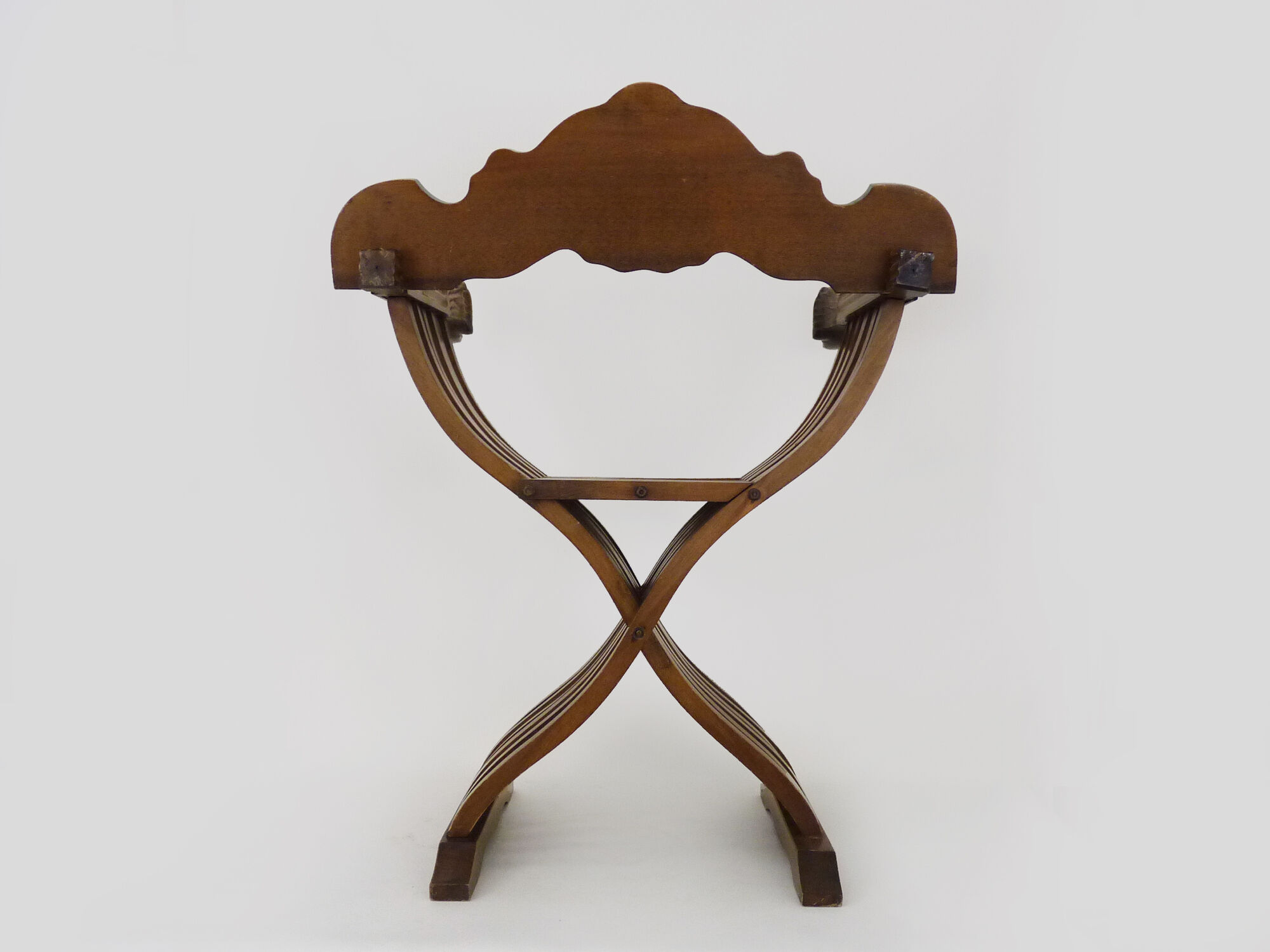 Chaise Savonarola vintage en noyer, Italie, 1970s