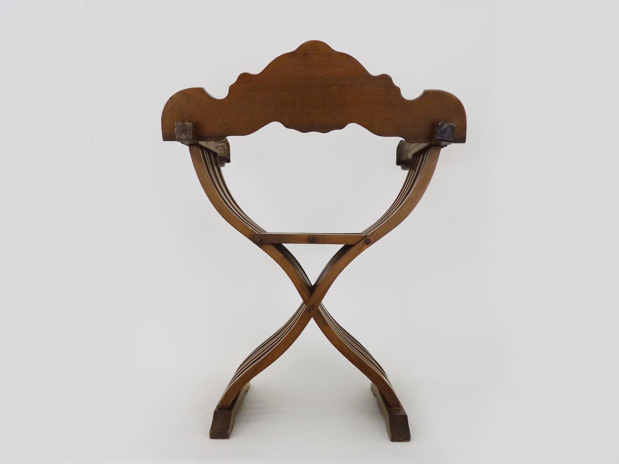 Chaise Savonarola vintage en noyer, Italie, 1970s