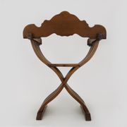 Chaise Savonarola vintage en noyer, Italie, 1970s