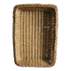 A large vintage rectangular wicker basket