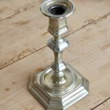 Large antique silver-plated candlestick - Shiny finish