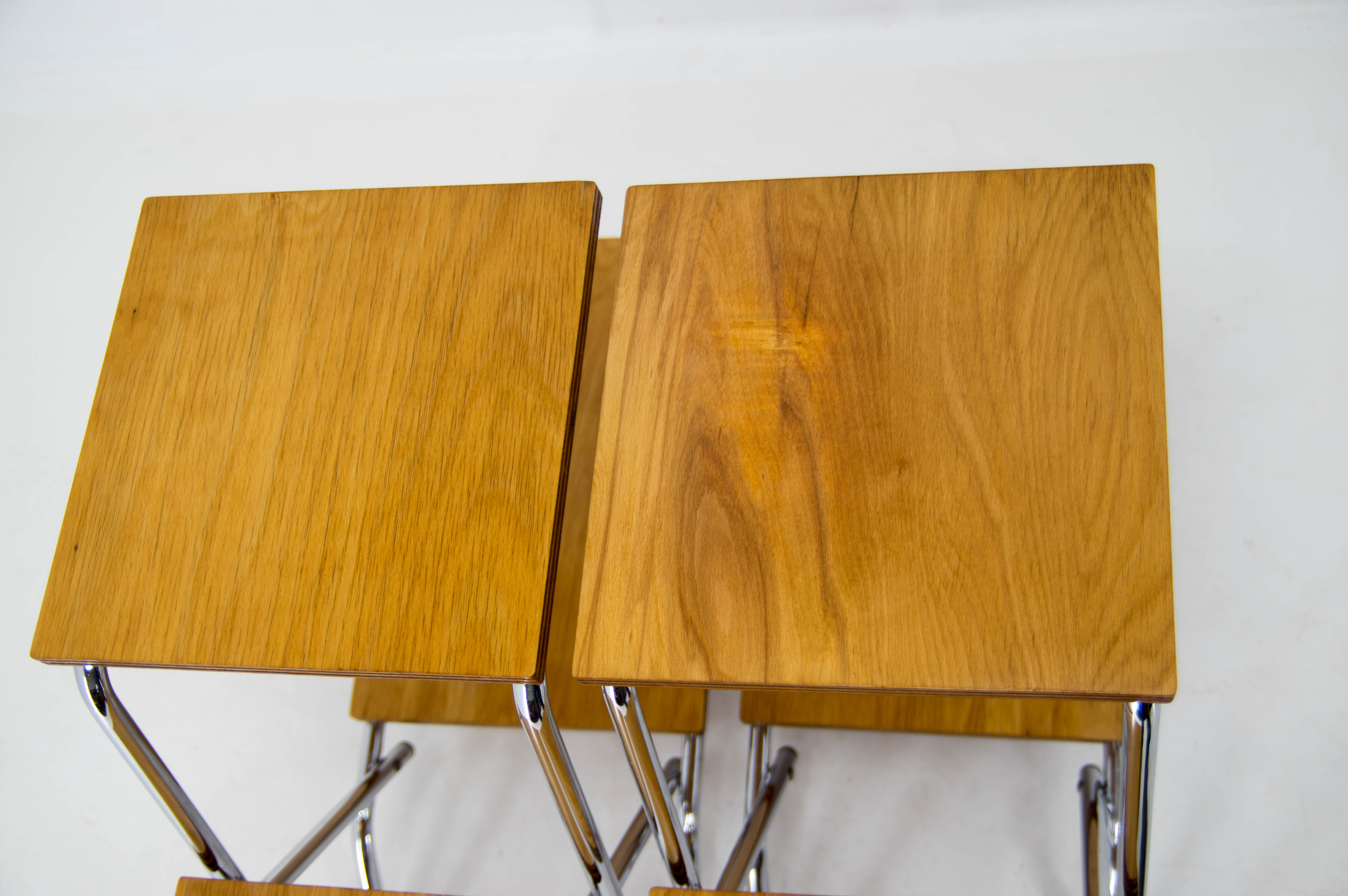 Set of Two Mid-Century Flower Stands, Czechoslovakia, 1960s