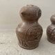 Stoneware owl salt and pepper shakers by Jeanne and Norbert Pierlot