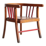 Vintage Baumann wooden children's chair/armchair with bars, 1950s