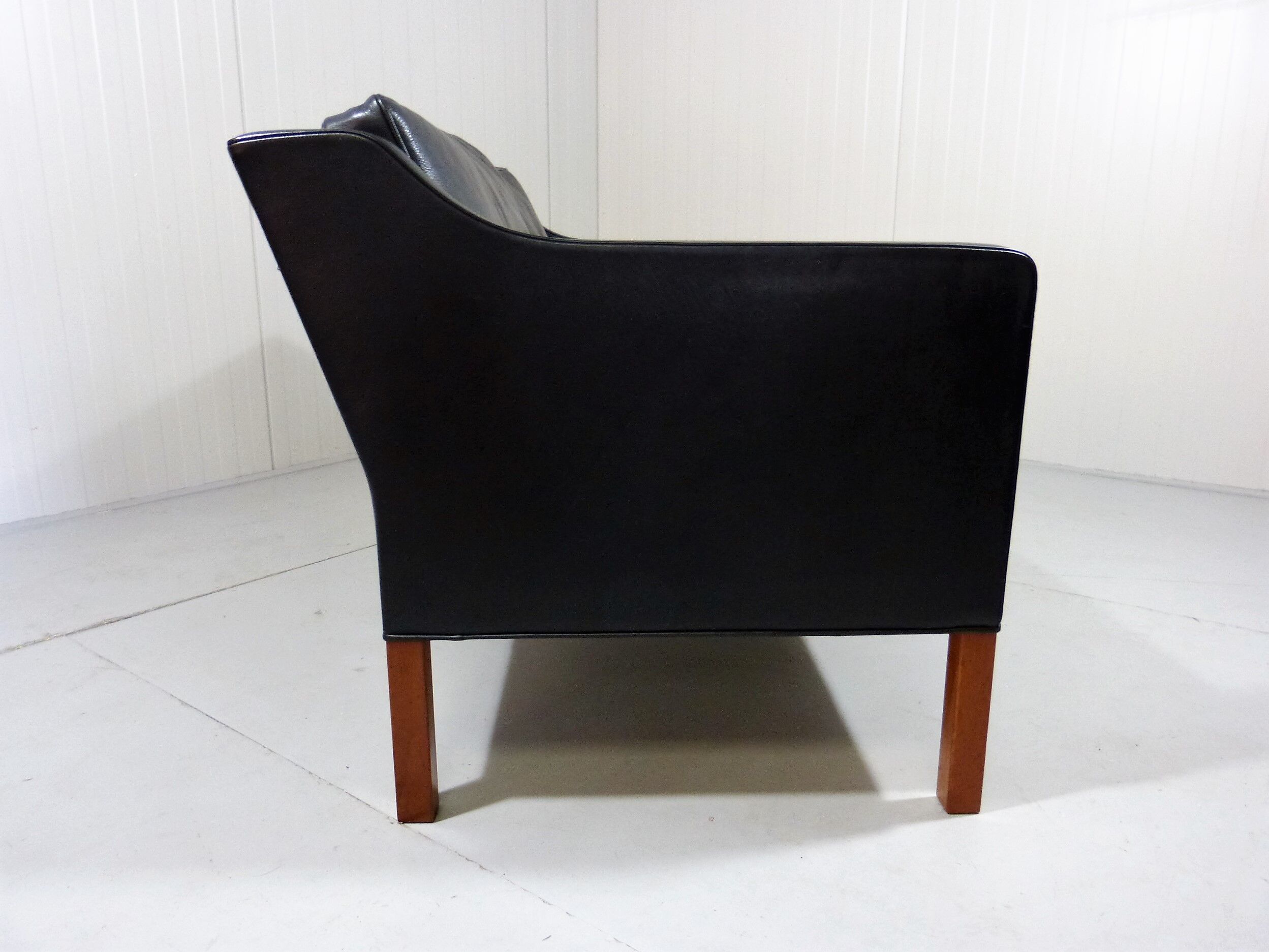 Black leather sofa by Børge Mogensen for Fredericia, Denmark