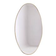 Oval shaped mirror set with a gilded brass rod. 1970s.