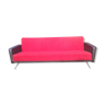 Sofa (daybed ) vintage 70 in black Skai and red fabric convertible in good condition.