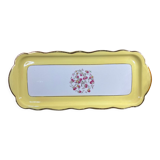 Plat à cake vintage jaune et blanc