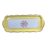 Vintage yellow and white cake dish
