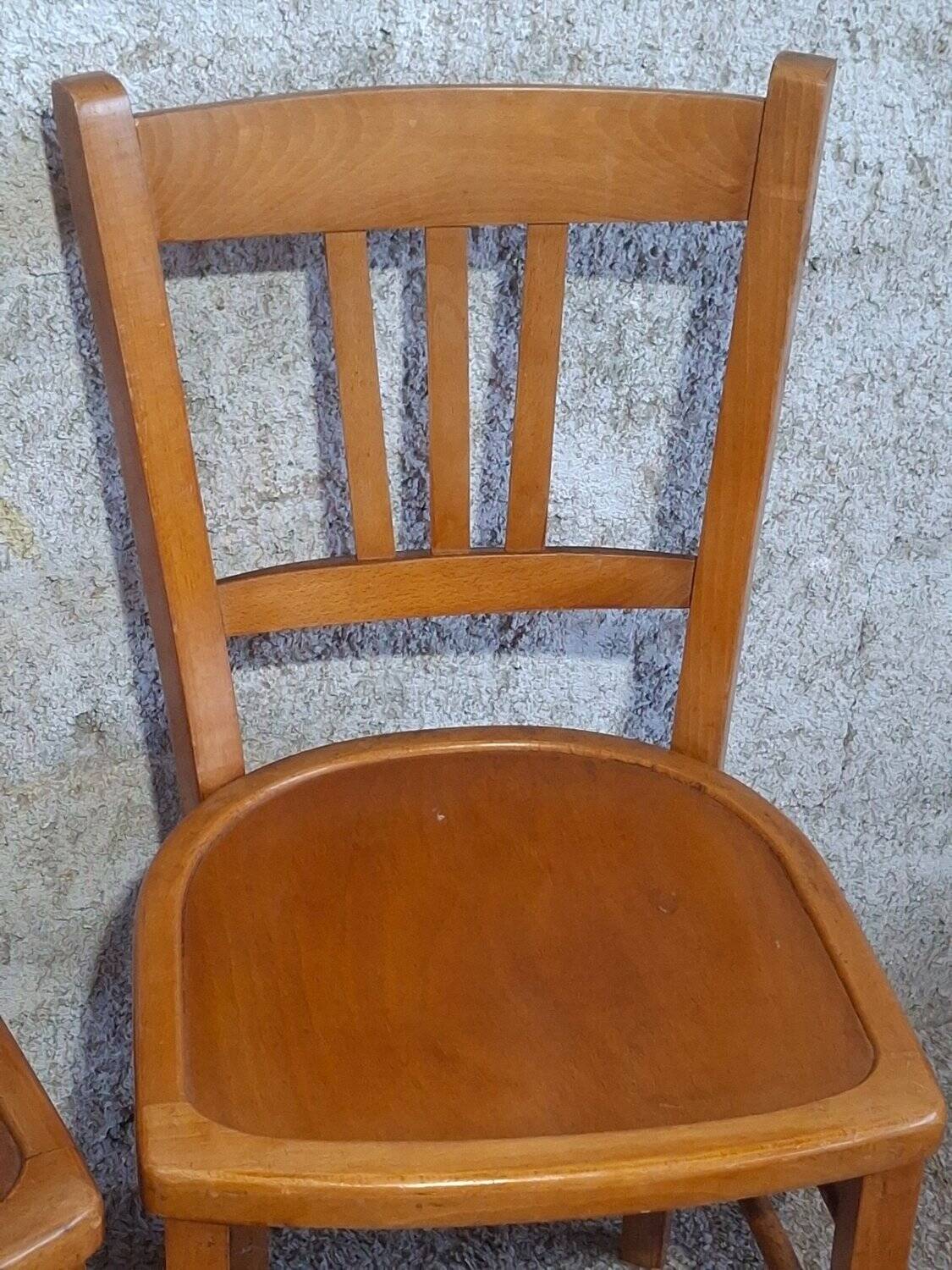 8 Bistro Chairs including 2 Authentic 1950s Solid Beech Luterma Chairs