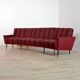 Rare Vintage Curved Teak Sofa 1950s / Deutschland Series Decor