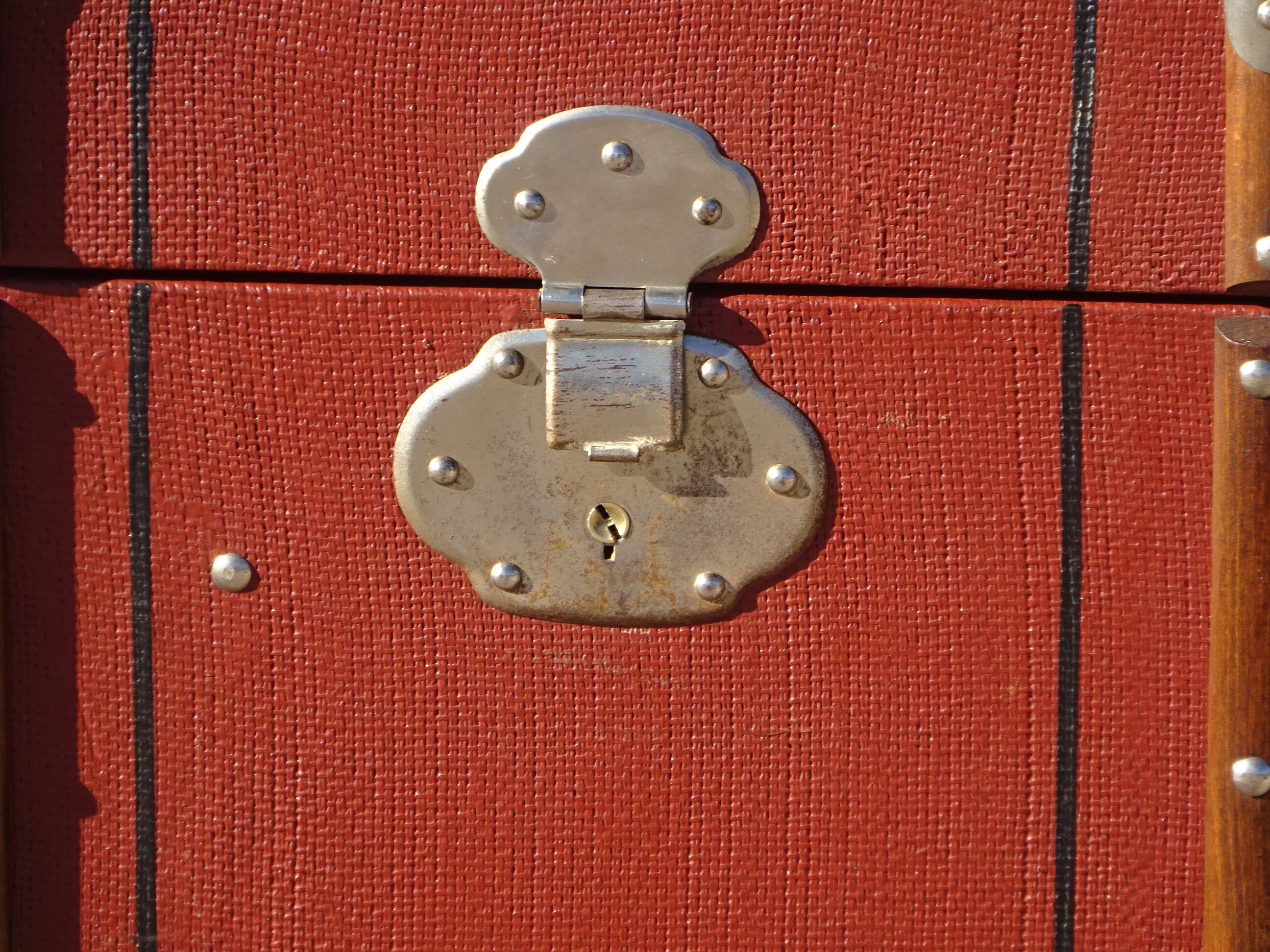 Old curved travel trunk