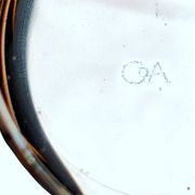 Art Deco candlestick, illegible signature – dodecagonal shape in glass