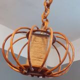 60s rattan pendant light