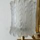 Pair of double wall lights in brass and moulded glass, Maison Arlus, France, 1950.