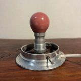 Small opaline globe table lamp with aluminum base