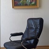 Scandinavian design leather armchairs 70s
