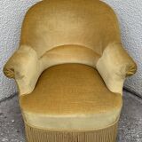 Golden velvet toad armchair