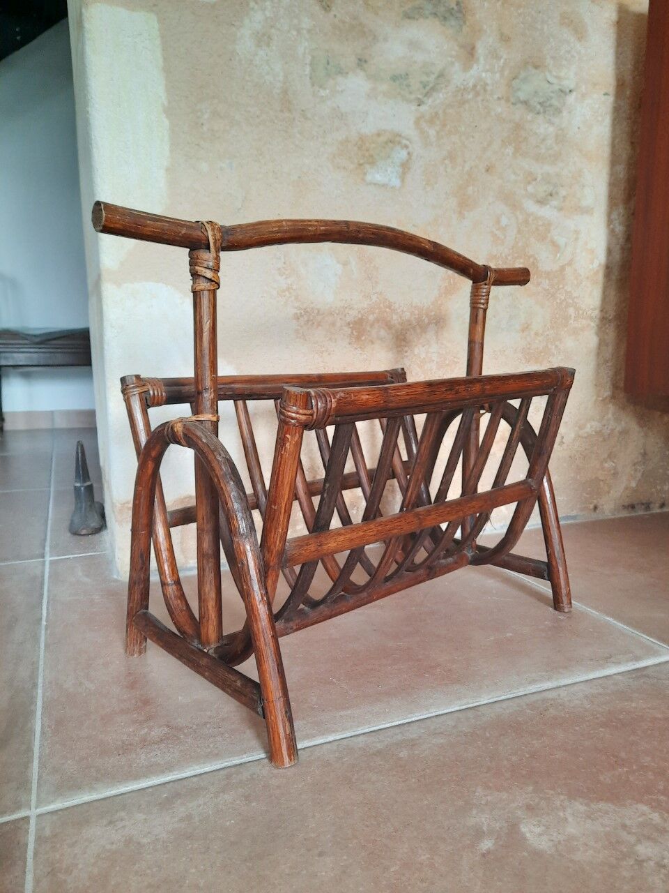 Rattan magazine holders