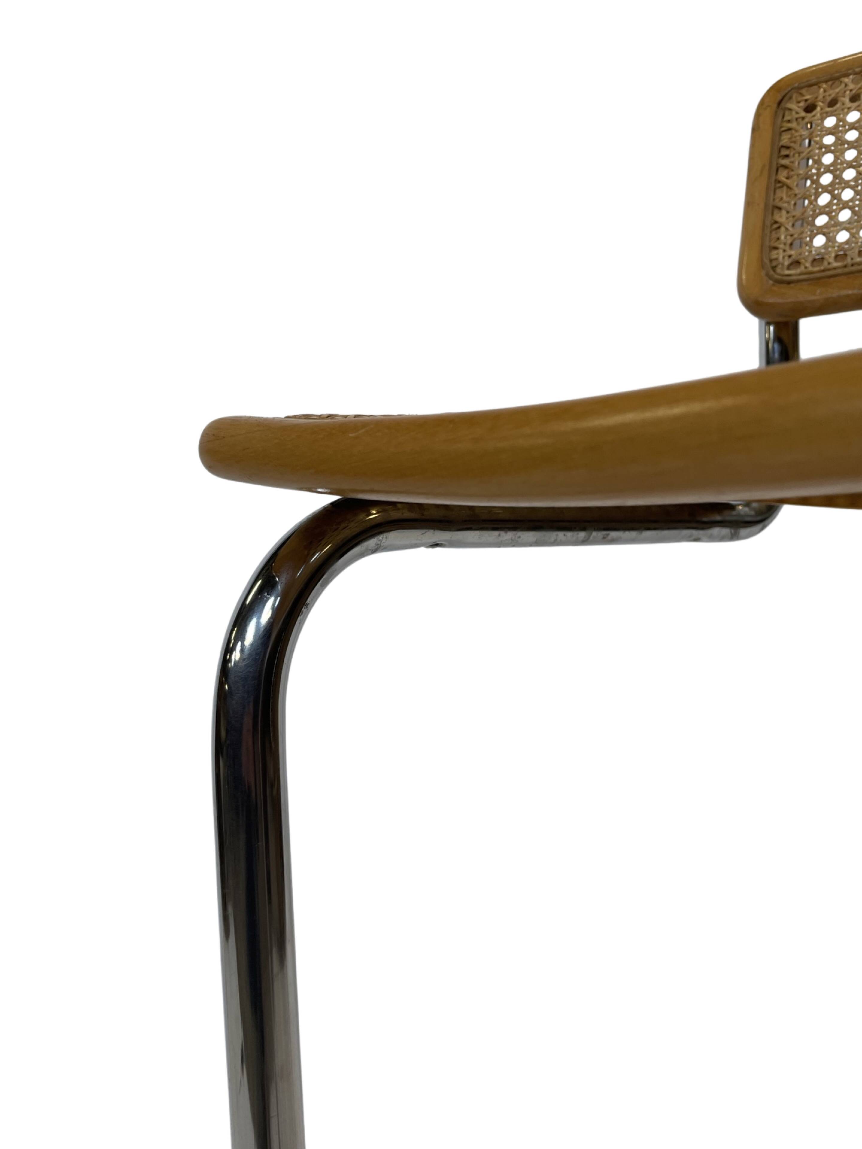 Vintage Cesca Design Bar Stools 80's design in chrome set of four
