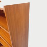 Vintage teak-style wooden bookcase from the 60s