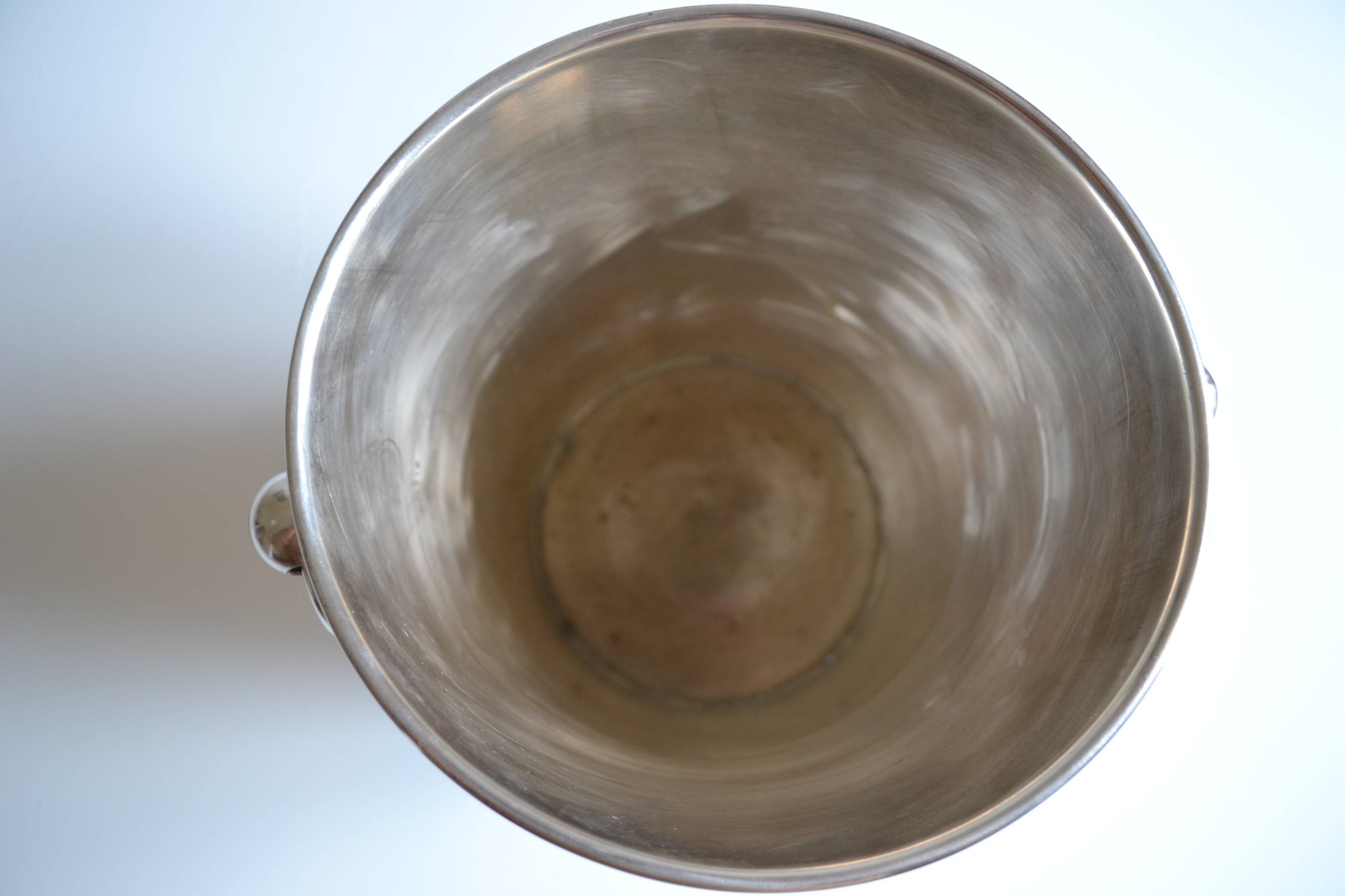 Vintage ice or champagne bucket in silver metal