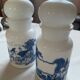 Set of two large opaline apothecary jars