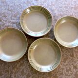 4 deep stoneware plates from Sarreguemines, Chaumière model