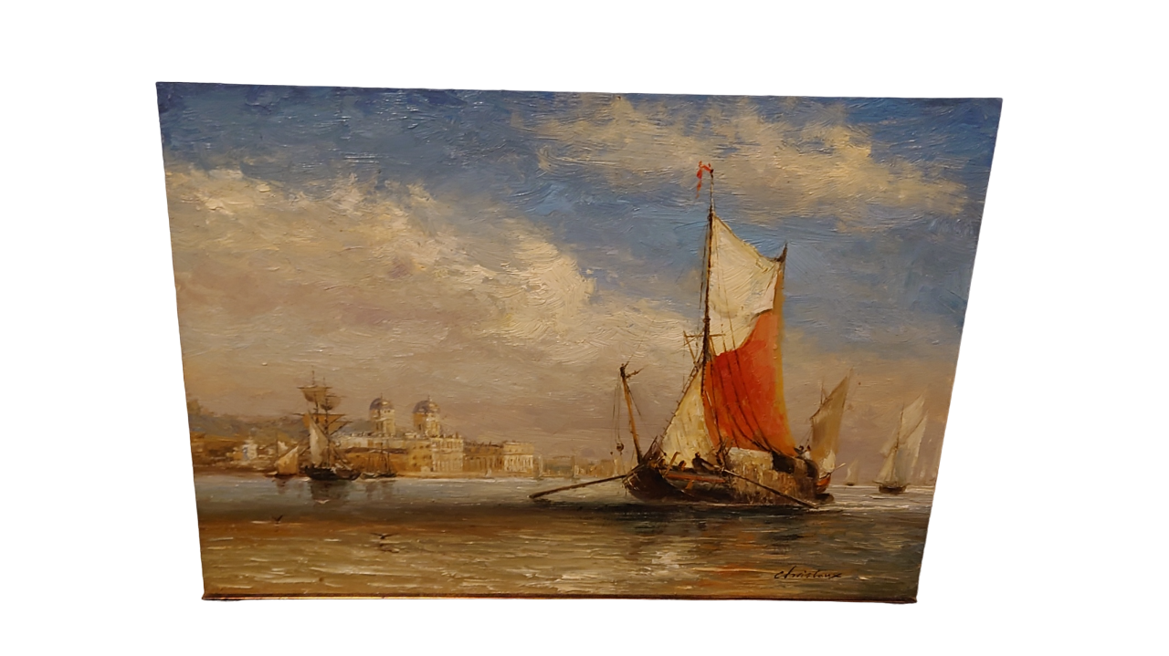 Oil on canvas Venice signed Cristaux 1956