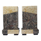 Pair of bookends, Art Deco fireplace decoration in antique marble from the 1920s-1930s.