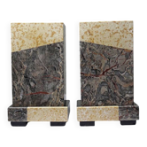Pair of bookends, Art Deco fireplace decoration in antique marble from the 1920s-1930s.
