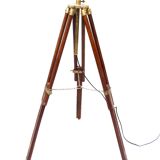 Wooden and brass tripod lamppost