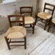 6 straw and oak chairs, mountain furniture