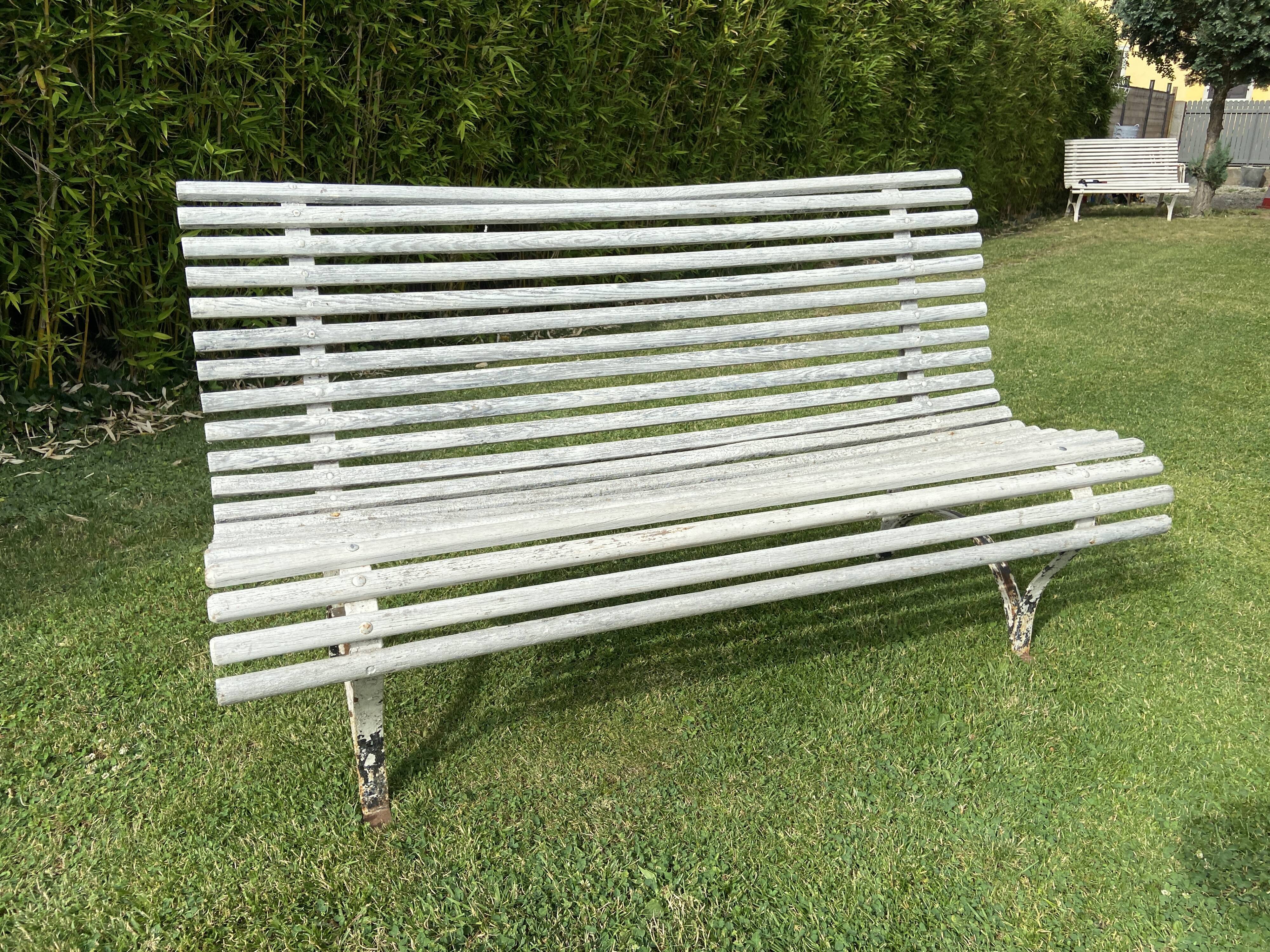 Banc vintage de jardin des années 60