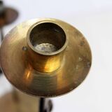 Set of 3 brass sun candle holders