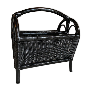 Vintage rattan magazine rack