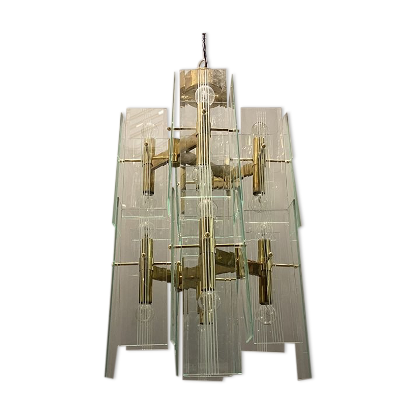 Mid-century architectural chandelier sciolari